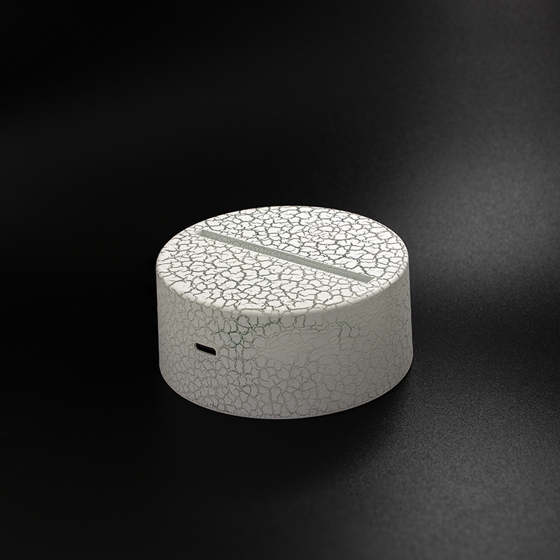 16-Color RGB 3D illusion night light base with smart touch and remote controller(Crack White)